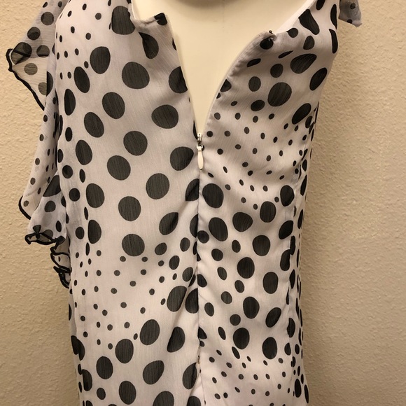 BCX Ruffle front polka dot halter top S - Picture 5 of 8